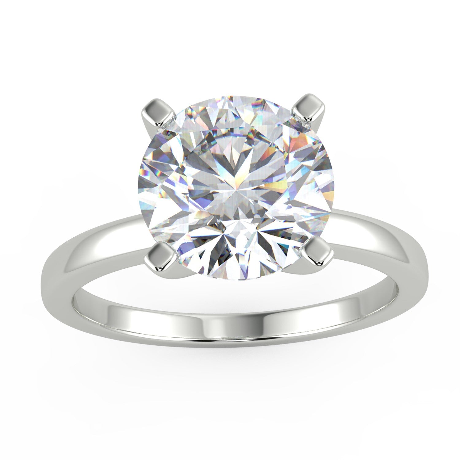 The Diamond Deal Company 2.05 Ct Round Cut VVS2/E Solitaire Diamond Engagement Ring 14K White Gold