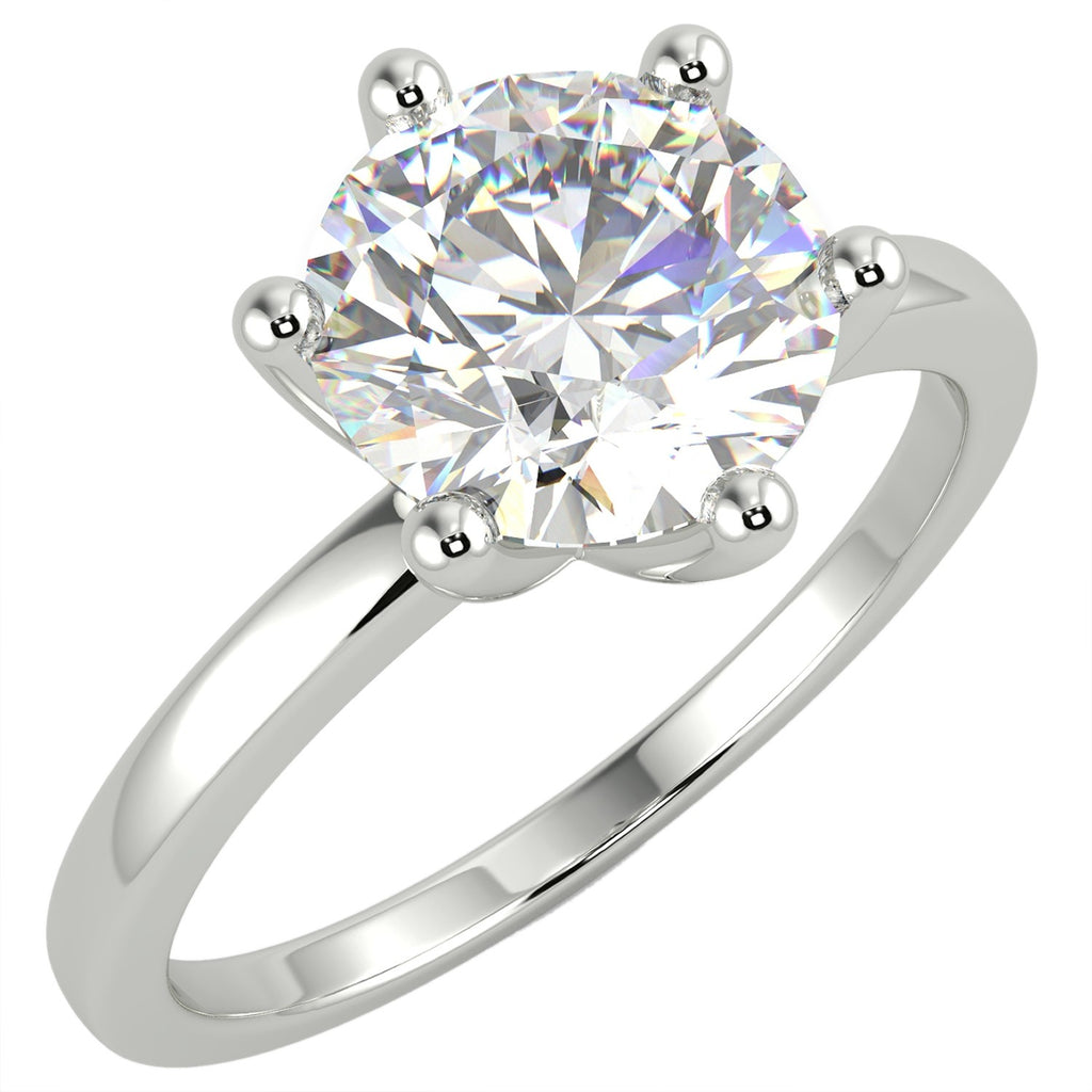 The Diamond Deal Company 1.6 Ct Round Cut SI1/E Solitaire Diamond Engagement Ring 14K White Gold