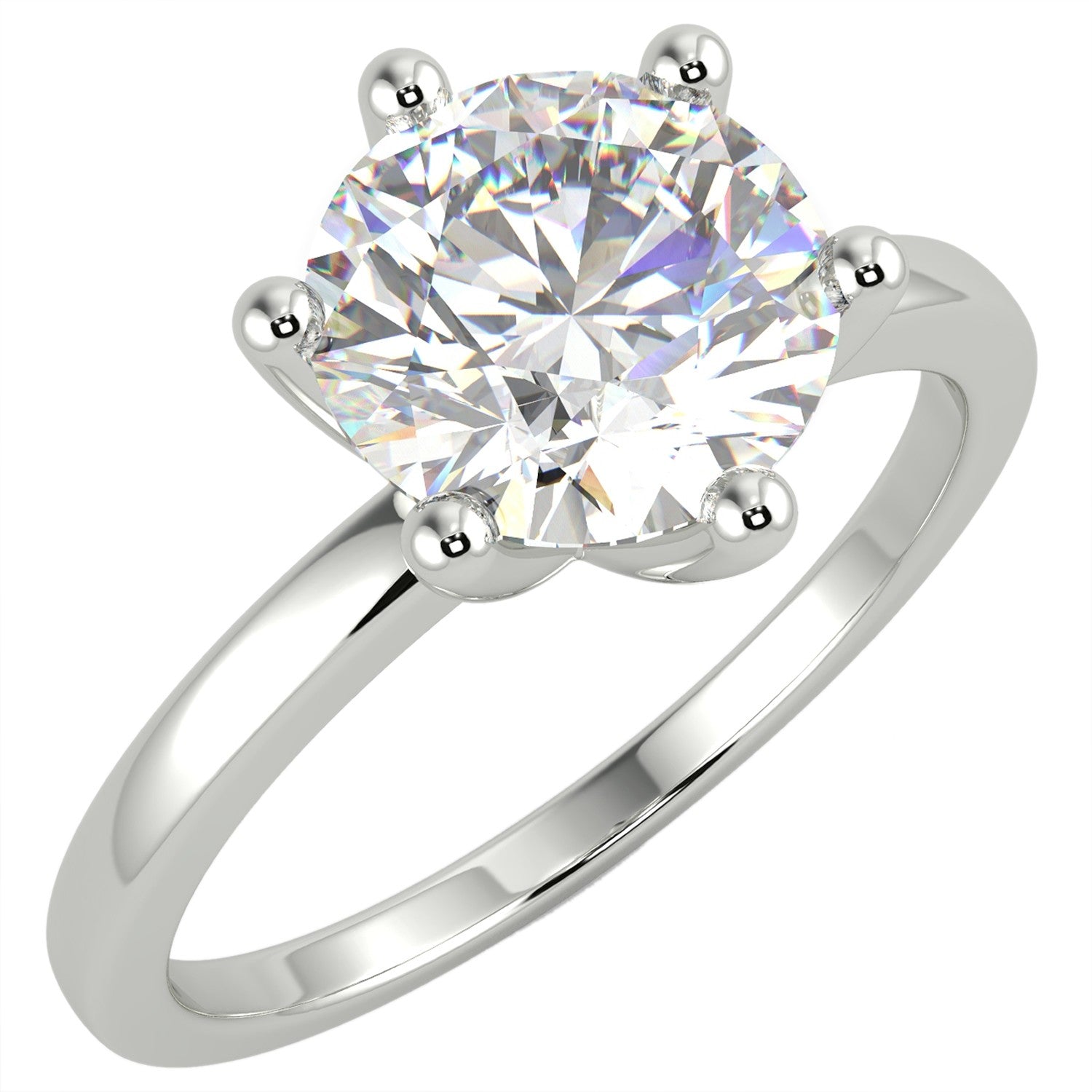 The Diamond Deal Company 1.6 Ct Round Cut SI1/E Solitaire Diamond Engagement Ring 14K White Gold