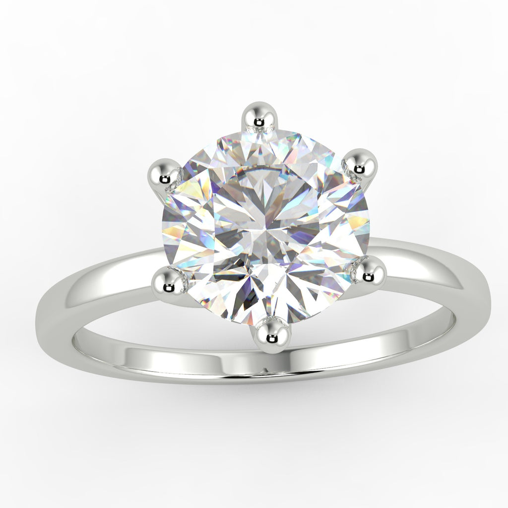 The Diamond Deal Company 1.6 Ct Round Cut SI1/E Solitaire Diamond Engagement Ring 14K White Gold