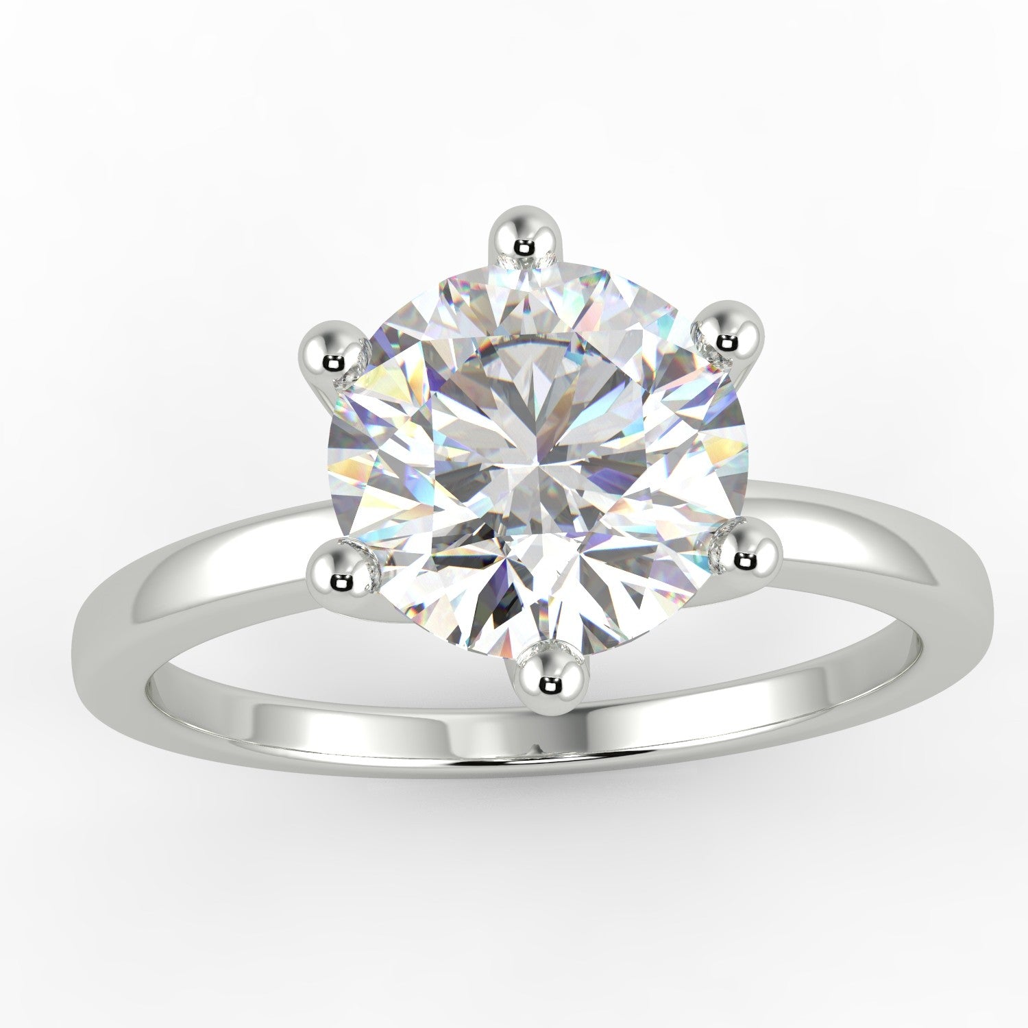 The Diamond Deal Company 1.6 Ct Round Cut SI1/E Solitaire Diamond Engagement Ring 14K White Gold