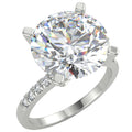 The Diamond Deal Company 5.53 Ct Round Cut VS2/D Solitaire Pavé Diamond Engagement Ring 14K White Gold