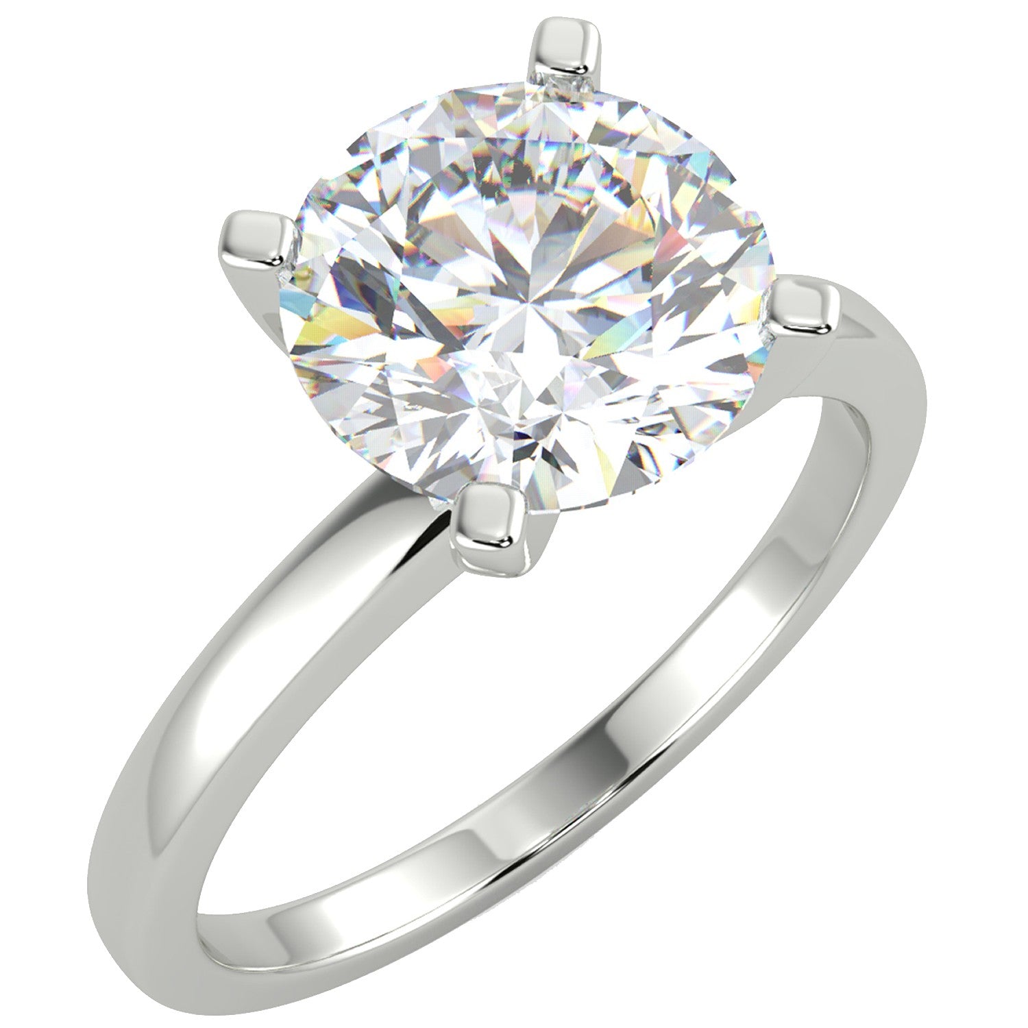 The Diamond Deal Company 2.05 Ct Round Cut VVS2/E Solitaire Diamond Engagement Ring 14K White Gold